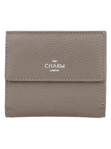 Charm Leren portemonnee taupe - (B)10,5 x (H)9 x (D)1,5 cm