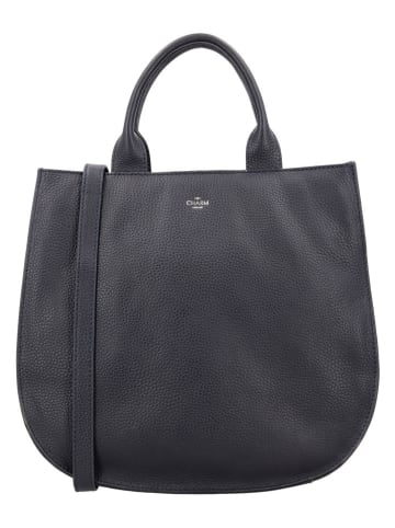 Charm Leder-Henkeltasche in Dunkelblau - (B)33 x (H)30 x (T)14 cm