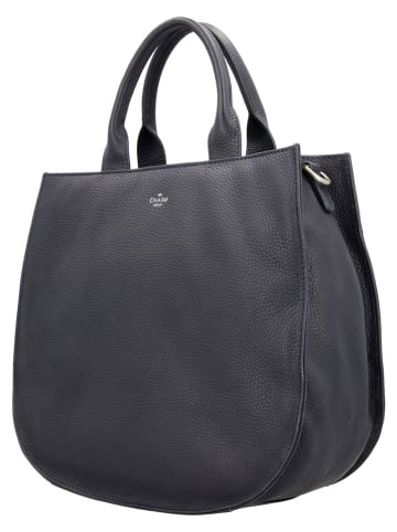Charm Leder-Henkeltasche in Dunkelblau - (B)33 x (H)30 x (T)14 cm