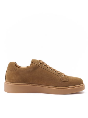 British Passport Leren sneakers lichtbruin