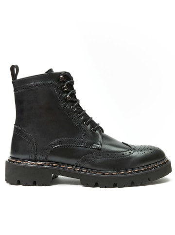 British Passport Leder-Boots in Schwarz