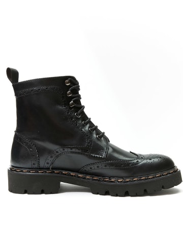 British Passport Leder-Boots in Schwarz