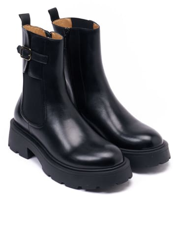 British Passport Leder-Chelsea-Boots in Schwarz