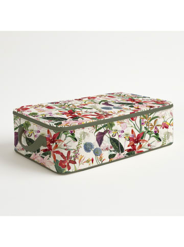 Folkifreckles Aufbewahrungsbox "Exotic Orchidea" in Weiß/ Grün - (L)60 x (B)45 cm
