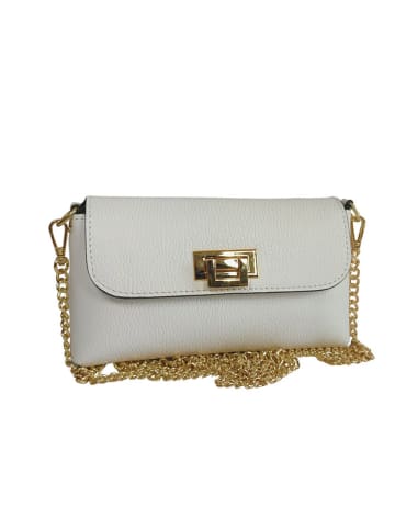 Florence Bags Skórzana torebka w kolorze białym - 22 x 13 x 3 cm