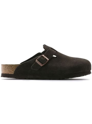 Birkenstock Leder-Clogs "Boston" in Braun - Weite N