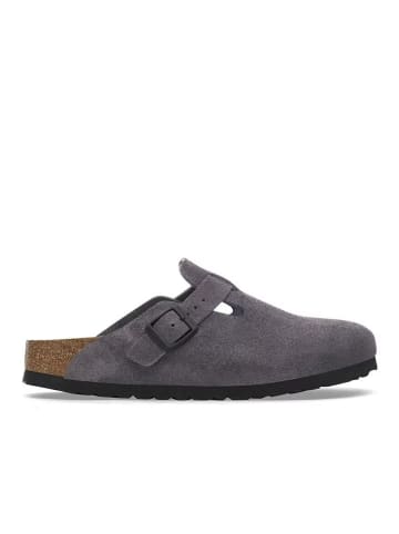 Birkenstock Leren clogs "Boston" grijs - wijdte N
