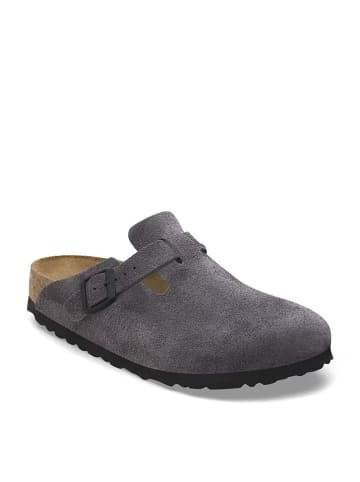 Birkenstock Skórzane chodaki "Boston" w kolorze szarym
