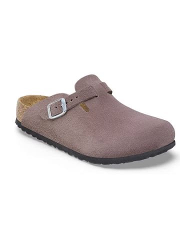Birkenstock Leder-Clogs "Boston" in Lila - Weite S