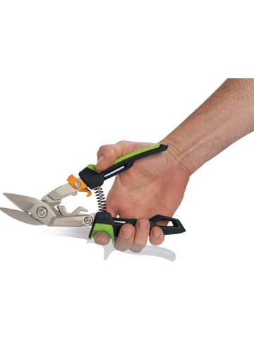 Fiskars Blechschere "PowerGea" in Schwarz/ Grün