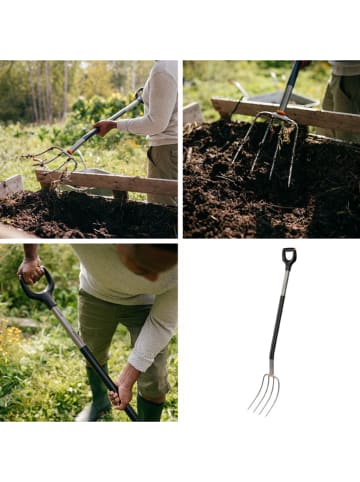 Fiskars Kompostgabel in Schwarz/ Silber