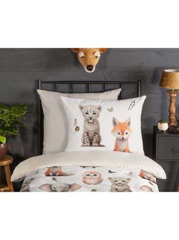 Good Morning Flanell-Bettwäsche-Set "Sven" in Weiß/ Beige