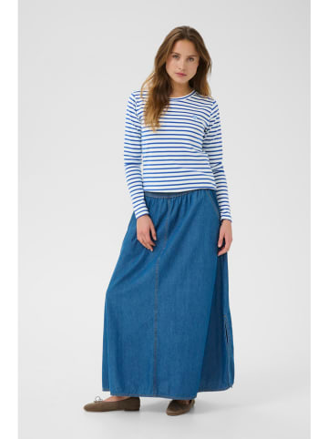Kaffe Longsleeve in Weiß/ Blau