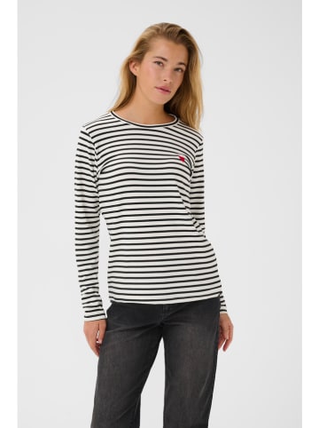 Kaffe Longsleeve in Creme/ Schwarz