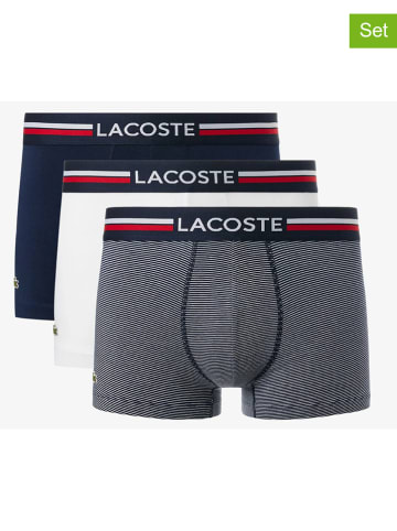 Lacoste Bokserki (3 pary) w kolorze granatowo-białym