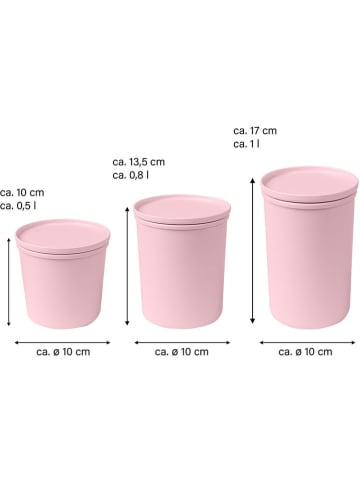 AWAVE 3er-Set: Frischhaltedosen in Rosa