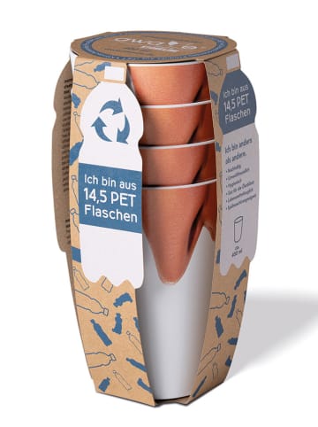 AWAVE 4er-Set: Trinkbecher in Weiß - 400 ml