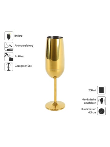 Echtwerk 6er-Set: Sektgläser in Gold - 250 ml