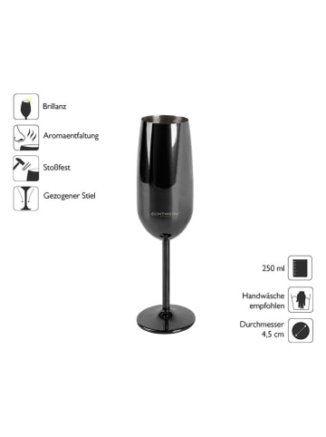Echtwerk Kieliszki (6 szt.) w kolorze czarnym do szampana - 250 ml
