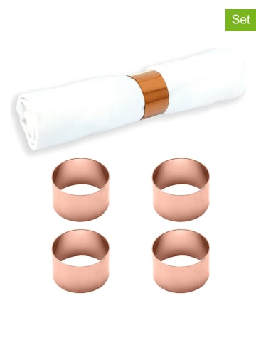 Echtwerk 4-delige set: servetringen "Rond" koperkleurig - Ø 4 cm