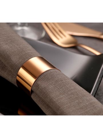 Echtwerk 4er-Set: Serviettenringe "Rund" in Kupfer - Ø 4 cm