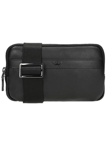 Wojas Leder-Brustbeutel in Schwarz - (B)20 x (H)12 x (T)3 cm