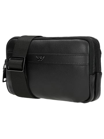 Wojas Leder-Brustbeutel in Schwarz - (B)20 x (H)12 x (T)3 cm