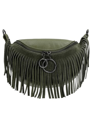 Wojas Leder-Umhängetasche in Grün - (B)25 x (H)15 x (T)8 cm