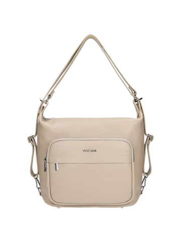 Wojas Leder-Rucksack in Beige - (B)29 x (H)30 x (T)13 cm