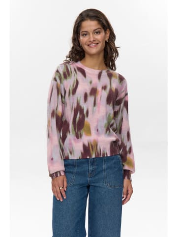 NÜMPH Sweter "Liani" w kolorze bordowo-jasnoróżowym