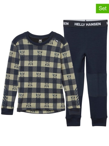 Helly Hansen 2-częściowy zestaw bielizny funkcyjnej w kolorze beżowo-granatowym