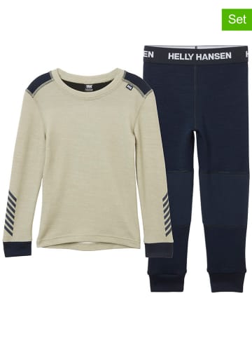Helly Hansen 2tlg. Funktionswäsche-Set in Beige/ Dunkelblau