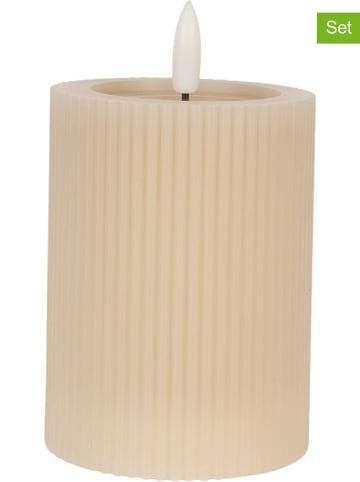 Clayre & Eef Świece LED (2 szt.) w kolorze kremowym - wys. 13 x Ø 8 cm