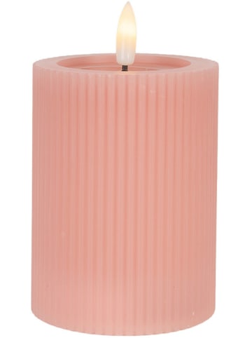 Clayre & Eef 2er-Set: LED-Kerzen in Rosa - (H)13 x  Ø 8 cm