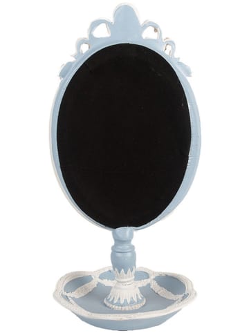 Clayre & Eef Tafelspiegel lichtblauw/wit - (B)14 x (H)28 cm