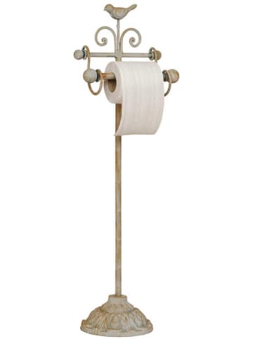 Clayre & Eef Toiletrolhouder wit - (B)22 x (H)69 x (D)10 cm
