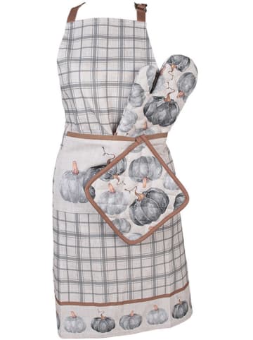 Clayre & Eef Kochschürze in Grau/ Hellbraun - (B)70 x (H)85 cm