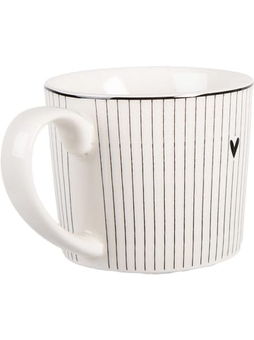 Clayre & Eef Kubek w kolorze biało-czarnym do kawy - 275 ml