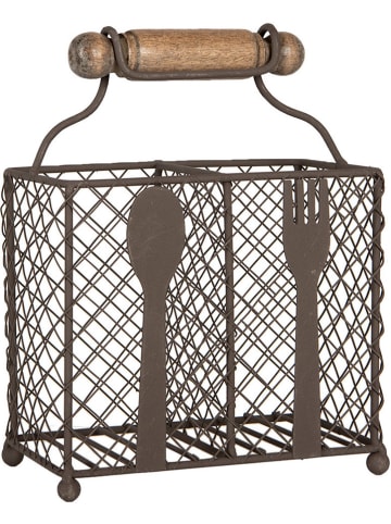 Clayre & Eef Bestekhouder bruin - (B)19 x (H)24 x (D)11 cm