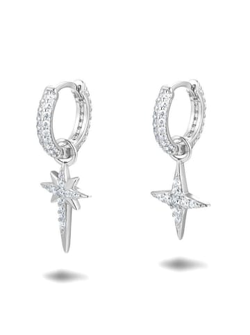 Eclat d'Argent Silber-Creolen mit Edelsteinen