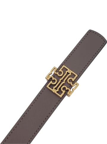 Tory Burch Wende-Ledergürtel in Grau/ Hellbraun