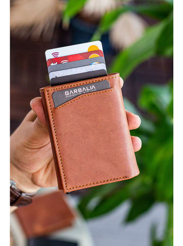 Lucky Bees Skórzany portfel w kolorze jasnobrązowym - 7 x 9 x 2 cm