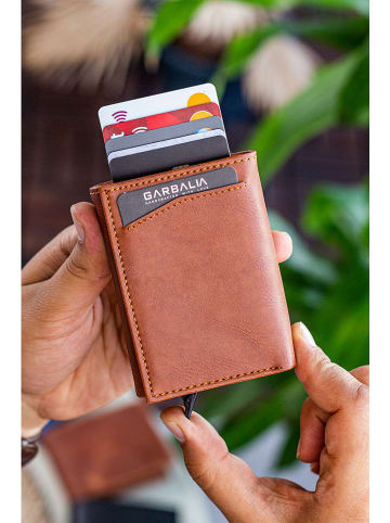 Lucky Bees Leder-Geldbörse in Hellbraun - (B)7 x (H)9 x (T)2 cm