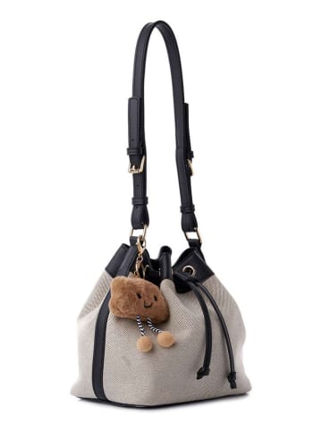 Lucky Bees Schoudertas crème/zwart - (B)25 x (H)22 x (D)16 cm