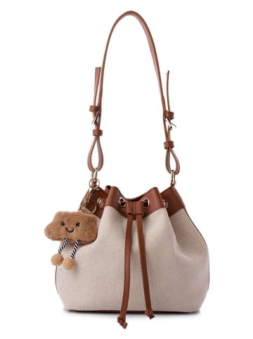 Lucky Bees Schultertasche in Creme/ Hellbraun - (B)25 x (H)22 x (T)16 cm