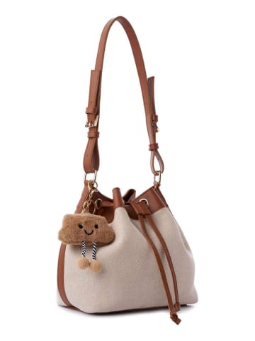 Lucky Bees Schultertasche in Beige/ Hellbraun - (B)25 x (H)22 x (T)16 cm