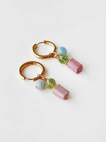 Lodie Silver Oorringen met edelstenen