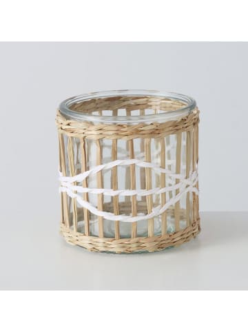 Boltze Świecznik "Pasto" w kolorze beżowym - wys. 12 x Ø 12 cm