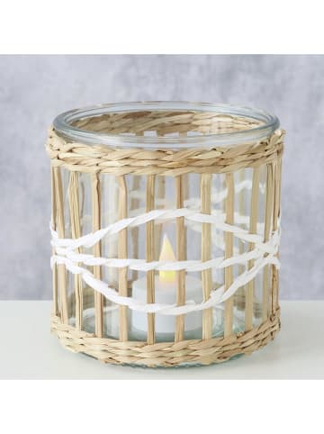 Boltze Świecznik "Pasto" w kolorze beżowym - wys. 12 x Ø 12 cm