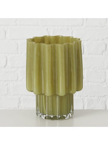 Boltze Vase ''Ragusa'' in Grün - (H)24 x Ø 17,7 cm